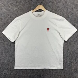 AMI Paris T-Shirt Size Small Short Sleeve White Cotton Alexandre Mattiussi